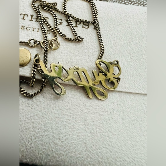 SOLD Spell And The Gypsy GYPSY Letters Necklace Gold - Picture 4 of 6